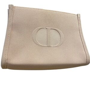 Christian Dior Pink Canvas Clutch/Cosmetic Bag